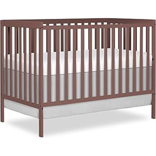 Dream On Me Synergy 5 in 1 Convertible Crib in Baltic Amber, Greenguard Gold and JPMA Certified, Converts from A Baby Crib to A Toddler Bed, A Daybed and Full-Size Bed