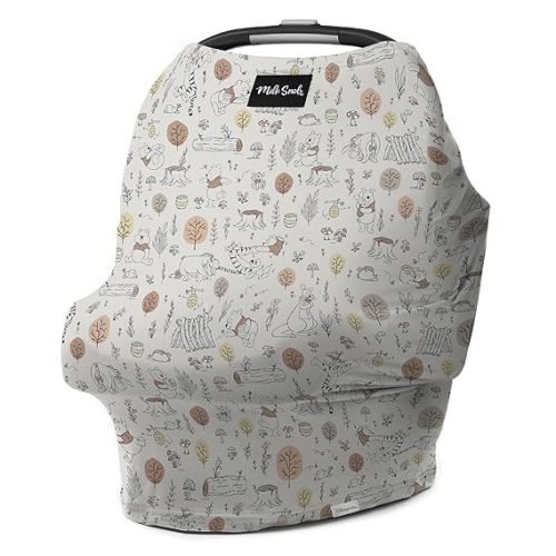 Milk Snob Original Disney 5-in-1 Cover, Winnie The Pooh Baby Bee, Added Privacy for Breastfeeding, Baby Car Seat, Stroller, High Chair, Shopping Cart, Lounger Canopy - Newborn Essentials, Nursing Top