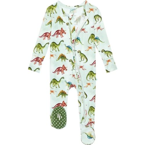 Posh Peanut Baby Boy Footie Pajamas - Soft Viscose Made from Bamboo 2 Way Zipper Sleepers & Onesies with Non-Slip Grips