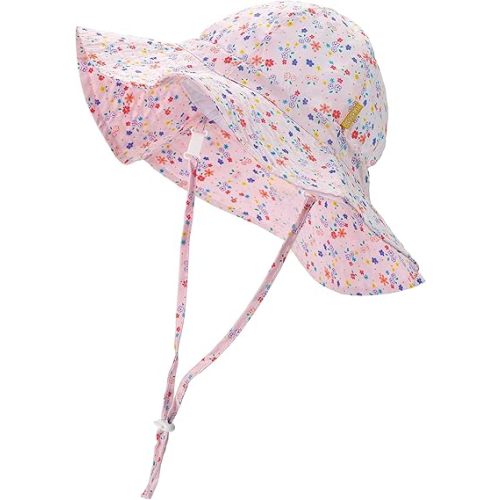 Baby Girls Sun Hat Cute Flower Toddler Summer Outdoor Infant Beach Wide Brim Flowers and tie dye