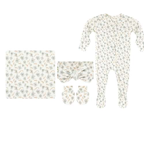 Faye Newborn Headband Bundle + Zipper Footie