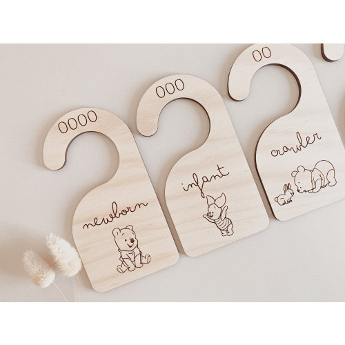 Wooden Wardrobe Dividers - Winnie the Pooh Inspired - Baby clothes dividers - Wooden Hanger - Baby Clothes hangers - Wardrobe Dividers
