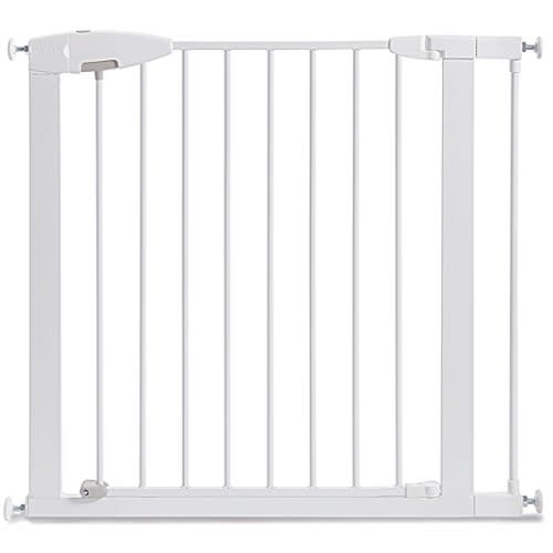Munchkin® Easy Close Pressure Mounted Baby Gate for Stairs, Hallways and Doors, Walk Through with Door, Metal, White, 35x29.5 Inch (Pack of 1)