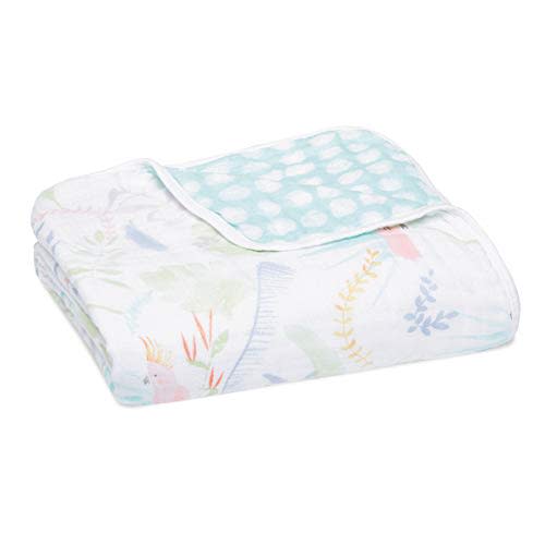aden + anais Essentials Dream Blanket, Muslin Baby Blankets for Girls & Boys, Ideal Lightweight Newborn Nursery & Crib Blanket, Unisex Toddler & Infant Bedding, Shower & Registry Gift, Tropicalia