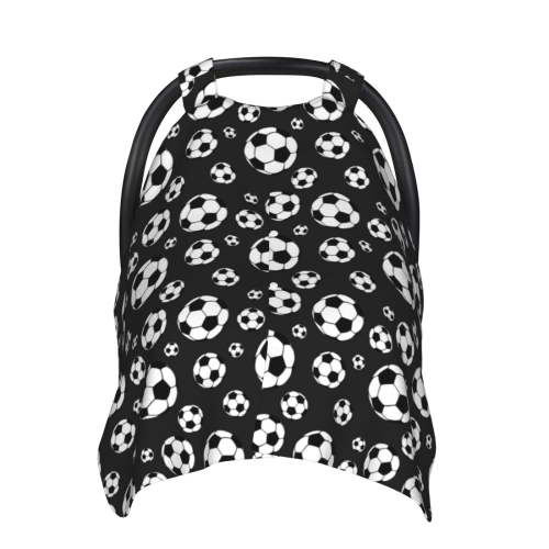 Car Seat Cover Baby - soccer Football black Breathable Infant Car Seat Cover for Baby Carseat, Lightweight Comfort Baby Essentials Must Haves Newborn Stuff for Girl Boy