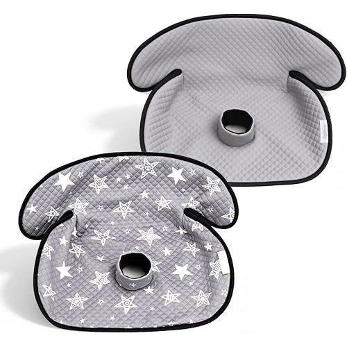 2 Pack Waterproof Baby Piddle Pads for Carseat, Gray Star