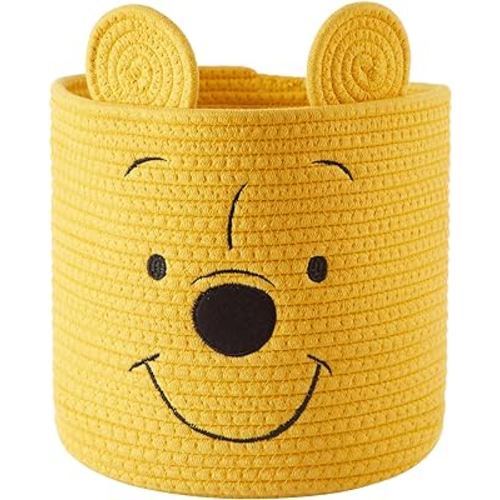 Idea Nuova Disney Winnie the Pooh Figural Rope Storage Organizer Basket, 10" H x 10" W