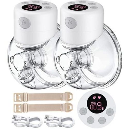CARER SPARKS Mom Wearable Breast Pump, S12 Dual Hands-Free Breast Pump, LCD Display,2 Modes and 9 Levels Electric Breast Pump Portable