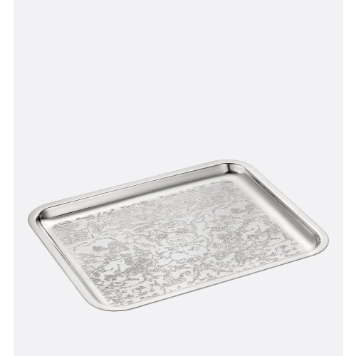 Engraved Tray - Toile de Jouy Innocence Silver-Finish Metal, by Dior