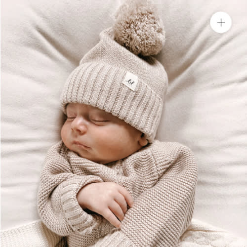 Luna + Luca Pom Beanie - Heather Beige