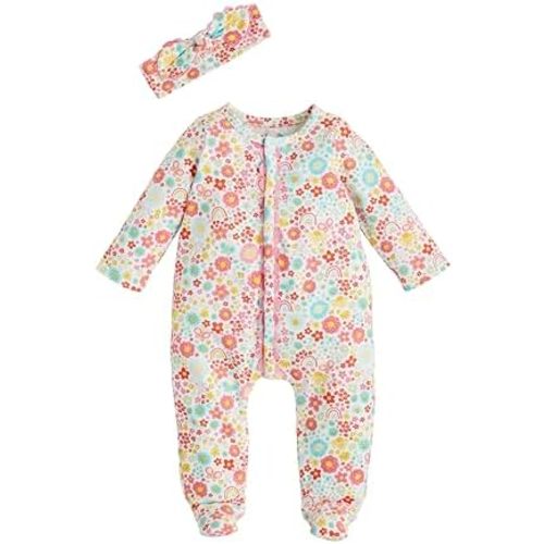 Mud Pie Baby Girls Children's Rainbow Floral Sleeper