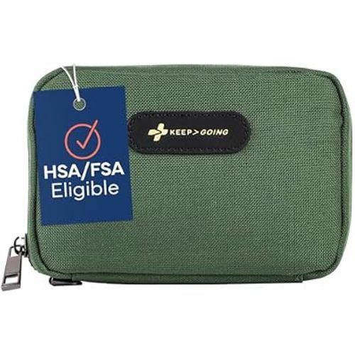 Keep Going Travel First Aid Kit for Kids – 130 Pc. for Car, Purse, Diaper Bag, Backpack, & Suitcase, with Latex-Free Bandages – 7 x 5 x 2 in. Travel First Aid Kit TSA-Approved