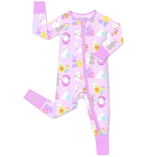 babee Reshinee Viscose Derived from Bamboo Baby Footie Pajamas Convertible Newborn Sleeper for Baby Girl Zipper Onesie 0-24M