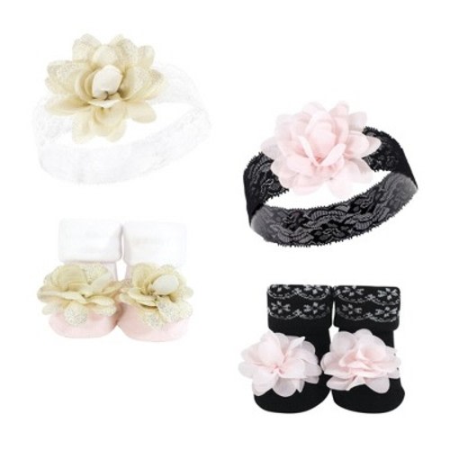 Hudson Baby Infant Girls Headband and Socks Set, Lace, 0-9 Months