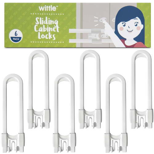 Wittle Childproof Sliding Cabinet Locks (6 Pack) | Safe for Kids, Door & Fridge