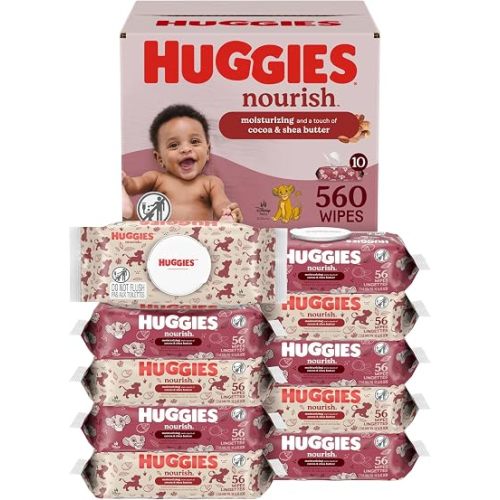 Huggies Nourish Scented Baby Wipes, 10 Packs, 560 Wipes