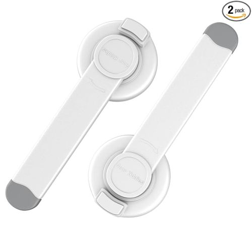 4our Kiddies Baby Toilet Lock (2 Pack) for Child Safety, Baby Proof Toilet Seat Lock with 2 Extra Pallet Fit for Most Standard Toilet, Easy Intallation Toilet Lid Lock with 2 Extra 3M Adhesive