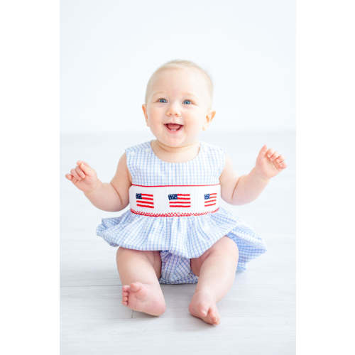 Smocked Patriotic Flag Bubble for Boys I Ruth and Ralph
