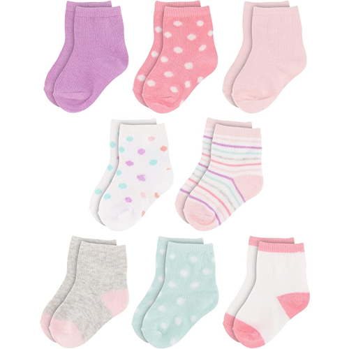 Rising Star Unisex Toddler Socks, Organic Cotton 8pk