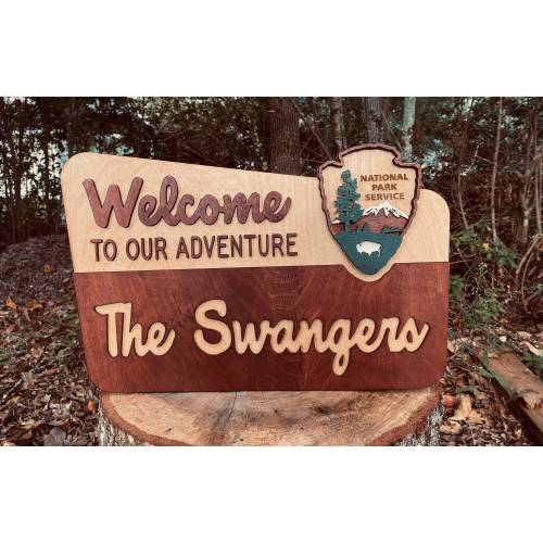 Personalized National Park Sign: Custom Camp Sign, Baby Shower Decor