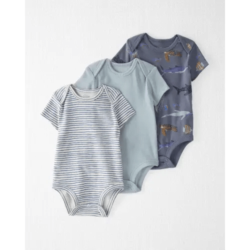 Baby 3-Pack Organic Cotton Rib Bodysuits - Little Planet | Carter's