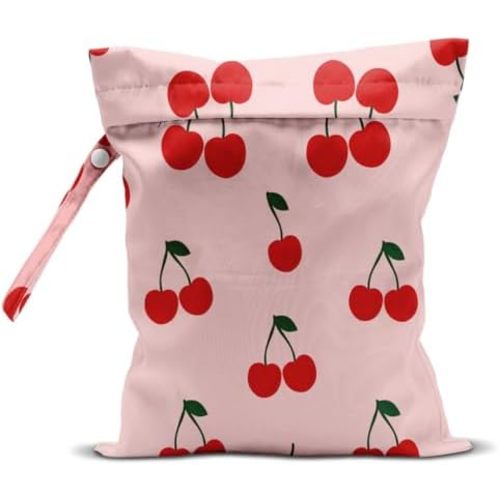 Cherry Wet Bag for Swimsuit Dirty Clothes Yoga Gym Diaper, Wet Dry Bag, Beach Vacation Essential for Travel Poor Bathing Summer Cherry Gifts
