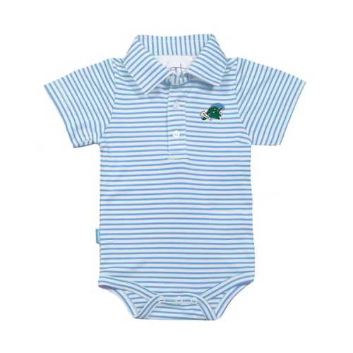 Tulane Green Wave Garb Infant Carson Polo Bodysuit - Light Blue/White