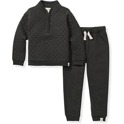 Burt's Bees Baby Boys Shirt and Pant Set, Long Sleeve Top & Bottom Outfit Bundle, 100% Organic Cotton