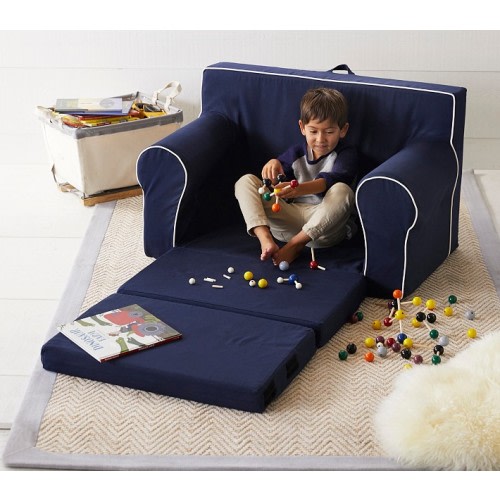 Anywhere Sofa Lounger®, Navy with White Piping