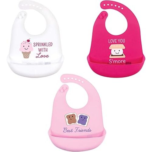 Hudson Baby Unisex Baby Silicone Bibs, Ice Cream, One Size