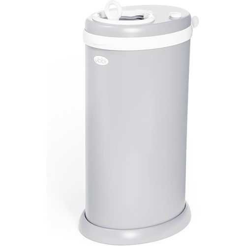 Ubbi Stainless Steel Diaper Pail, Odor Locking, No Special Bag Required, Award-Winning, Registry Must-Have, Gray