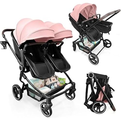 Double Stroller for Infant and Toddler (Pink, Double)