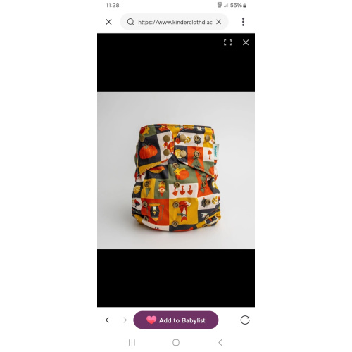 Nature: Essentials Pocket Cloth Diaper with Athletic Wicking Jersey, Grows with your Baby