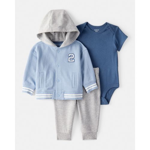 Baby Boy 3-Piece French Terry Jacket Outfit Set - Blue | Carter's