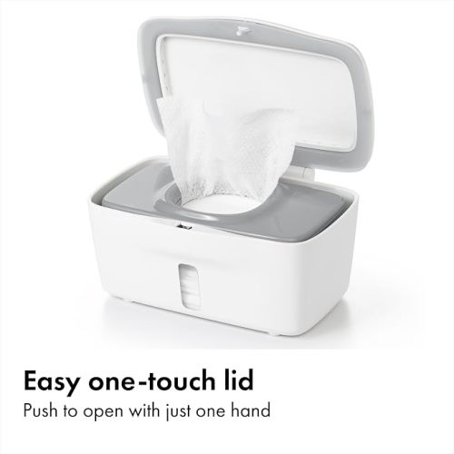 OXO Tot Perfect Pull Baby Wipes Dispenser, Refillable Wipe Holder, Gray