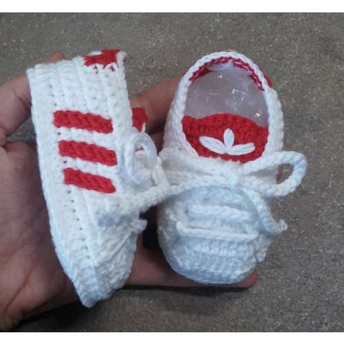 Crochet baby shoes in  pure cotton, crochet sportwear, newborn footwear, newborn shoes