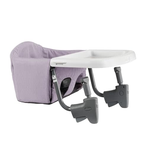 Chicco FastLock Go Hook-On High Chair Includes Tray and Carry Bag | Ultra-Fast Secure Setup with Patented Clamps, BPA-Free Tray, Washable Seatpad, Folds & Stores in Built-In Carry Bag, Lupine