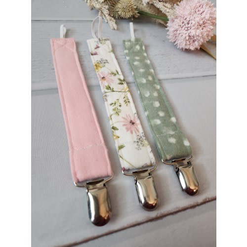 Wildflower pacifier clip set