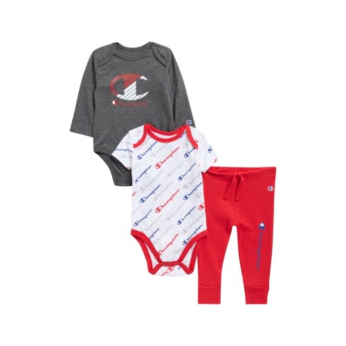 Long Sleeve Bodysuit, Short Sleeve Bodysuit & Leggings Set