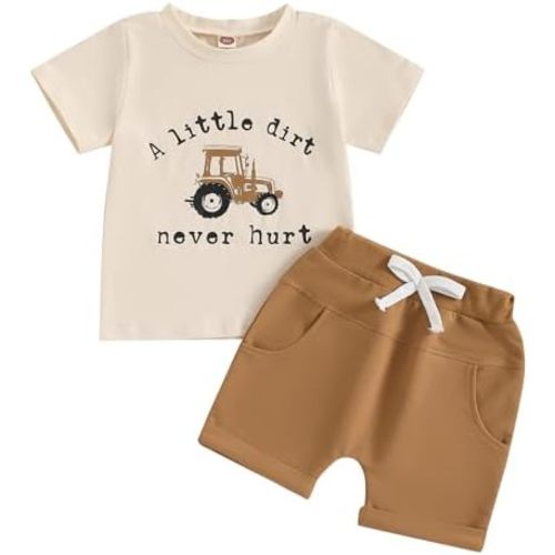 BemeyourBBs Toddler Baby Boy Clothes Graphic T Shirt Shorts Set Outfit