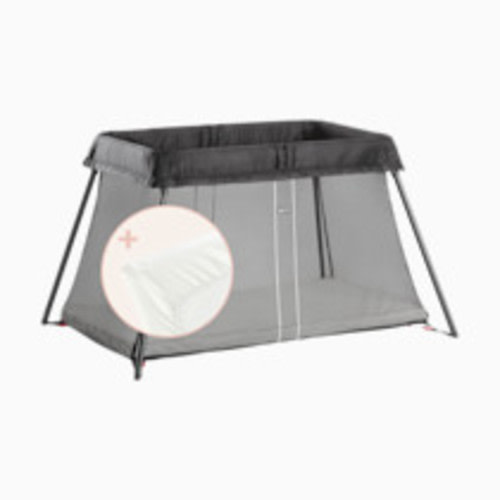 BabyBjörn Travel Crib & Organic Sheet Bundle - Black
