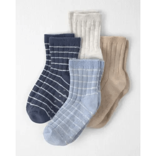 Toddler 4-Pack Ankle Socks in Stripes Made with Organic Cotton - Little Planet | Carter's