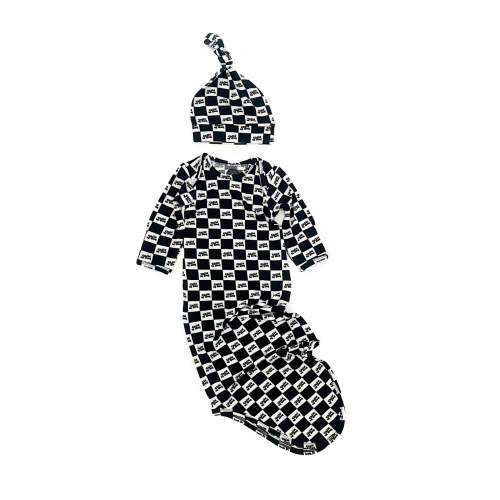 Checkered Child of God Bamboo Gown & Matching Beanie – OUR HOUSE ABOVE