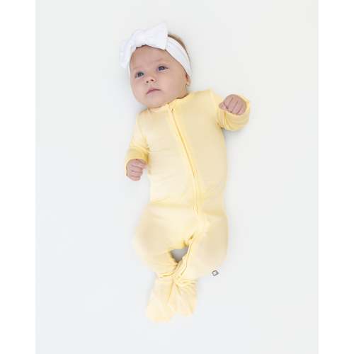 Bumbunny Baby | Zip Footie in Pale Yellow – Larkspur Baby Outlet