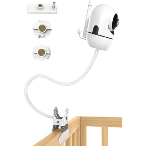 Flexible Baby Monitor Mount for Hello Baby Camera Compatible with Hello Baby HB6550/HB65/HB6560/HB6340/HB6339/ 1/4 Inch Hole Baby Monitor Clip Mount for Crib Wherever