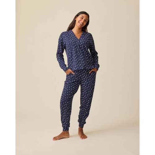Waffle Maternity & Nursing Lounge Set | Navy Wildflower - Kindred Bravely Size XL