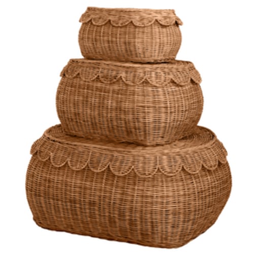 FAUNA trio rattan basket set mocca – BEBE BASK