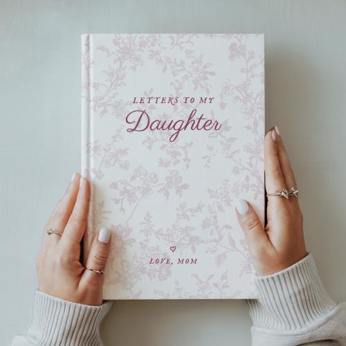 Letters to My Daughter Journal, Personalized Name Memory Book, Custom French Toile Keepsake Notebook, Baby Girl Shower Gift for New Mom