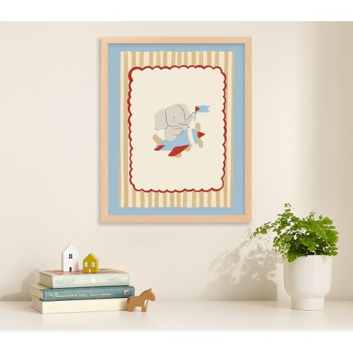 Minted® Elephant on a Plane Wall Art by Kartika Paramita