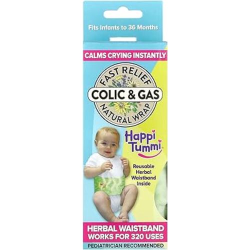 Happi Tummi Colic and Gas Relief for Babies and Infants- Heated Belly Wrap for Newborns - Aromatherapy Wrap for Upset Tummy and Constipation